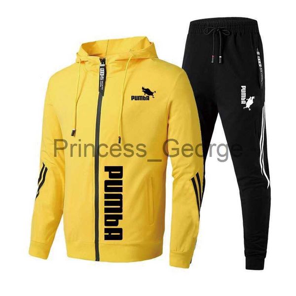 Survêtements pour hommes 2023 Vente chaude Survêtement pour hommes Zipper Hoodies Pantalons de survêtement Automne Hiver Haute Qualité Homme Quotidien Casual Vestes De Sport Jogging Suit x0627