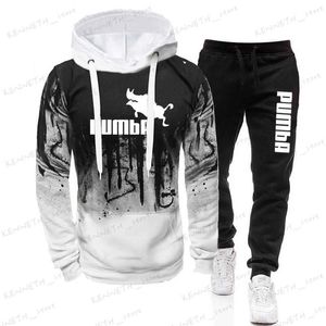 Survêtements pour hommes 2023 Vente chaude Hommes Nouveaux Sweats à capuche + Pantalons de survêtement noirs de haute qualité Mâle Dialy Casual Sports Jogging Set Automne WinterOutfits T240126