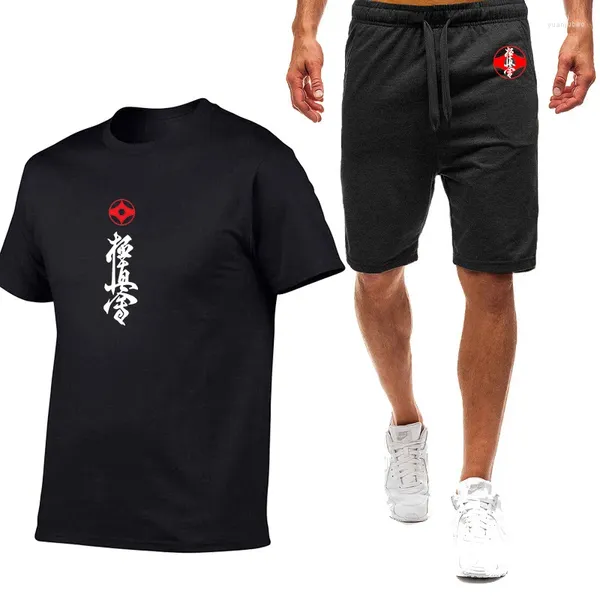 Survêtements pour hommes 2023 Kyokushin Karaté imprimé Sport à la mode à manches courtes costume moto Shorts ensemble de Style Harajuku