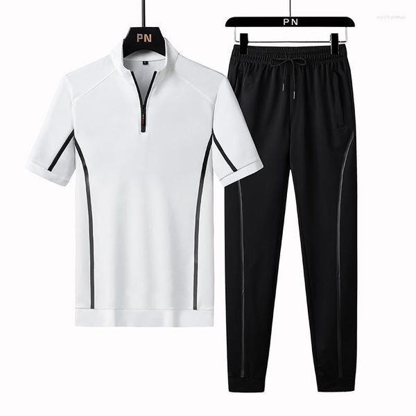 Survêtements pour hommes 2023 Loisirs Gym Sweat Mode Été POLO Shirt Pantalon Deux Pièces Marque Running Basketball Baseball Respirant