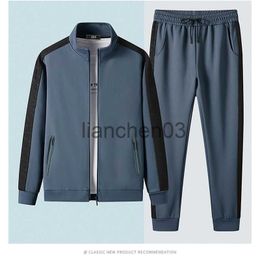 Survêtements pour hommes 2023 Survêtement pour hommes Ensemble 2 pièces Contraste Costume de sport Vestes et pantalons à manches courtes Mode décontractée Homme Vêtements N63 J230821