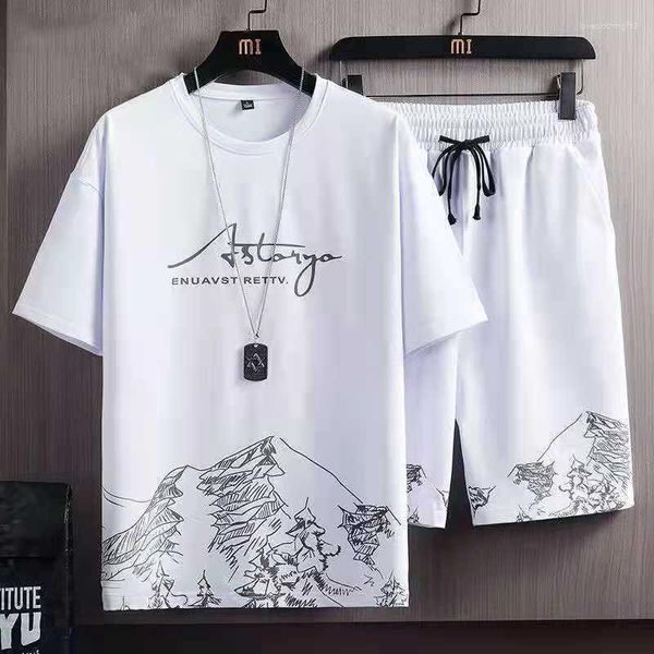 Survêtements pour hommes 2023 hommes deux pièces ensemble été survêtement à manches courtes t-shirt Shorts survêtement vêtements mode Streetwear