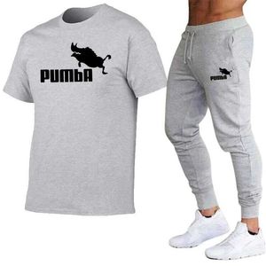 Tracksuits masculin 2023 T-shirts en coton de survêtement pour hommes et pantalons de survêtement gymnase à manches courtes de haute qualité.