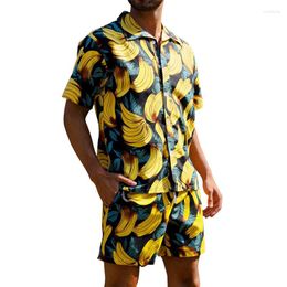 Trainingspakken voor heren 2023 Hawaii-shirt met tropische print voor heren en droge strandshorts Hawaiiaanse set