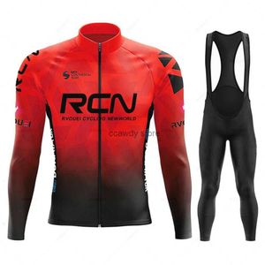 Survêtements pour hommes 2023 RCN Automne Cyclisme Set Long Seve Jersey Vélo Uniforme Sports Bicyc Vêtements VTT Vêtements Porter Maillot Ropa de CiclismoH24130