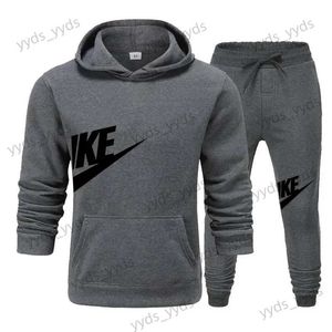 Survêtements pour hommes 2023 Printemps et automne Marque Hommes Sweat à capuche + Pantalon de survêtement Costume Automne Hiver Chaud Survêtement Sports Ensembles T240124