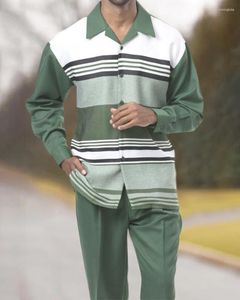 Tracksuits voor heren 2023 Spring herfstshirt met broek Stripe 3D-print Harajuku tweedelige set dezelfde kleur casual entertainment tracksuit