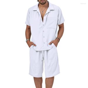 Spares de canciones para hombres 2023 Summer Europa y americana Collar cubano Camisa de solapa informal