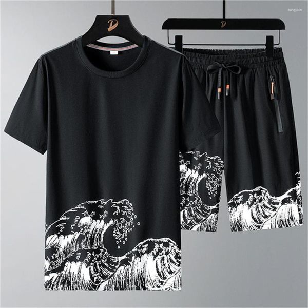 Survêtements pour hommes 2023 Summer Fashion Loose Suit 3D Pattern Printing Y2k Hommes Shorts Noir T-shirts Set Fast And Furious Casual Pullover