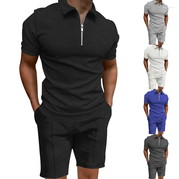 Survêtements pour hommes 2023 Summer Henley Shirt Vêtements Solide Couleur Simple Casual T-shirt à manches courtes American Retro Sports Fitness Suit