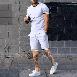 Survêtements pour hommes 2023 costume d'été pull t-shirt short 2 pièces ensemble décontracté respirant vêtements de sport impression 3D mode roman haut à manches courtes