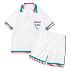 Tracksuits voor heren 2023 Tennisbloemen Strikken Men Vrouwen Korte set T Shrt Hawaii Beach Style Suit Hip Hop Shirt Shorts Paar Suits C3