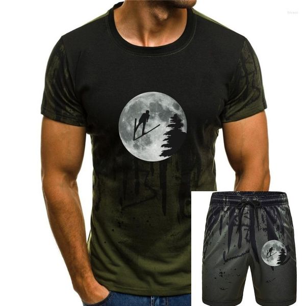 Survêtements pour hommes 2023 T-shirt unisexe Kurzarm Moon-Jump-Skier -Jumping Mond Moon Skispringen