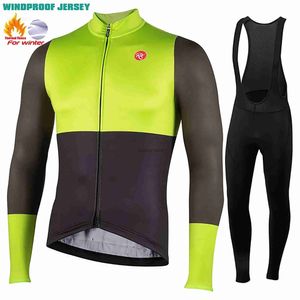 Survêtements pour hommes 2023 Vestes d'hiver Racing Cyclisme Long Seves Jersey Set Chaud Fece Bike Triathlon Road ClothingH2421