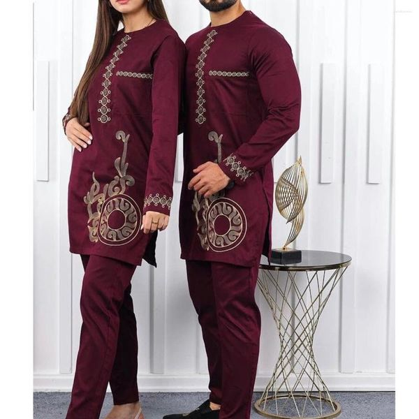 Suits-survêtements masculins 2024 Agbada African Robe Groom et pantalon