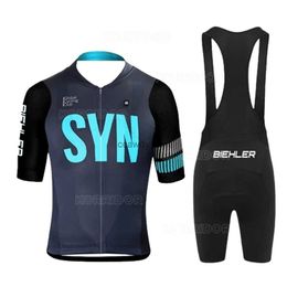 Survêtements pour hommes 2024 Biehr Jersey Jersey Set Syn Summer Vêtements Vélo UniformeMaillot Ropa Ciclismo Cuissard SportswearH2421