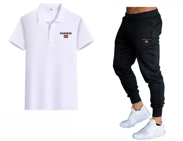 Survêtements masculins 2024 ensembles de vêtements de sport décontractés avec collier de polo et pantalon supérieur à manches courtes