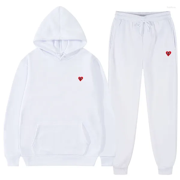 Survêtements pour hommes 2024 Love Brand Sweat à capuche brodé Polaire Costume de sport Femme Deux pièces Jogging Casual Fitness Wear