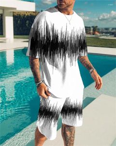 Spares de canciones para hombres 2024 Men Summer Sets 3D Pristado guapo Vintagetracksuits para Big Man Fashion Cashild Camshirt Tshirts