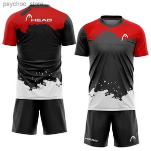 Heren trainingspakken 2024 heren zomer ademend tennis sportkleding buitensporten badminton trainingspak loslopend T-shirt met korte mouwen set Q240314