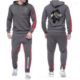 Survêtements pour hommes 2024 Printemps Automne Perfection Tir Impression Casual Manches Longues Sweats À Capuche Pantalons De Sport Ordinaire Solide