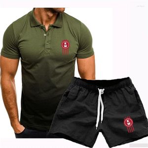 Suits-survêtements masculins 2024 Été Kenworth Logo Impression sur mesure Coton Sécheur rapide Men Hommes à manches courtes T-shirt Polo Shorts décontractés