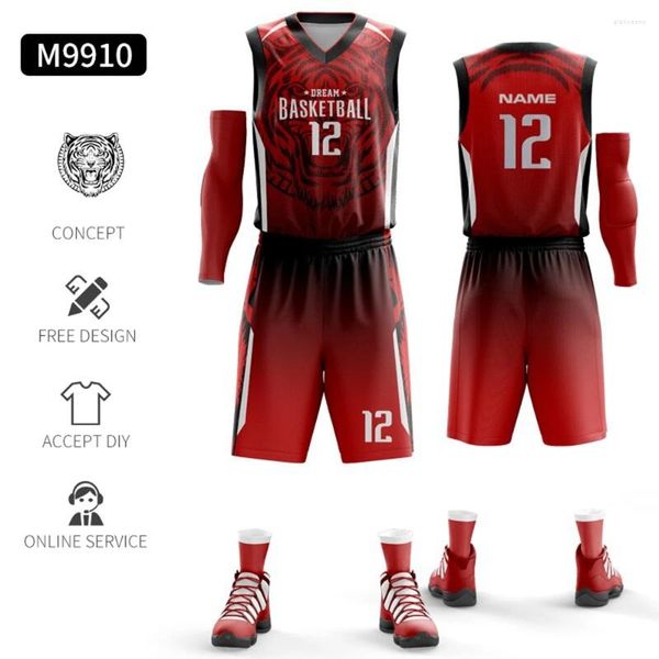 Survêtements pour hommes 2024 Été Imprimer Uniformes de basket-ball Costumes personnalisés personnalisés Youth Team Club Jersey Set Plus Taille Outfit