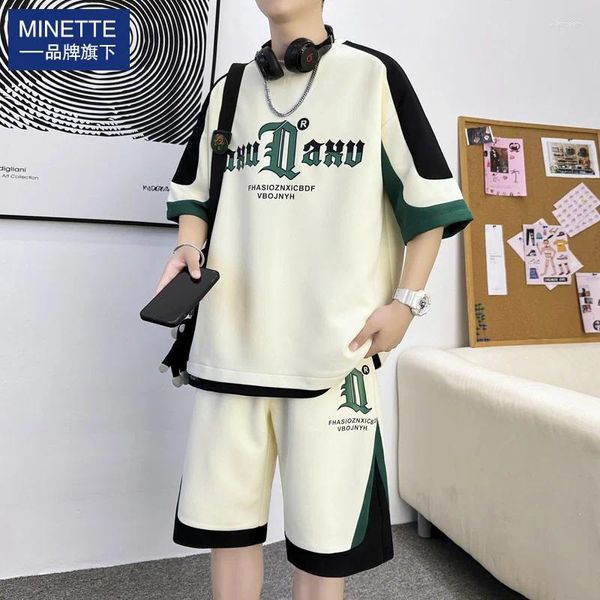 Chándales para hombres 2024 La camiseta Minette de la marca Marca de moda de verano Pantalones cortos de manga corta Uniforme de baloncesto Un conjunto de traje deportivo juvenil