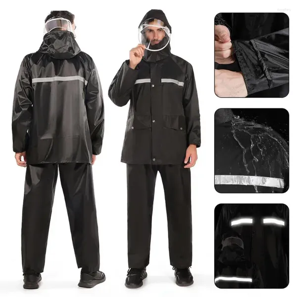 Survêtements pour hommes 2pcs / set pantalon imperméable ensemble résistant aux éclaboussures respirant hydrofuge hommes vêtements de pluie vêtements de plein air