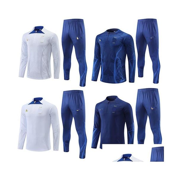 Survêtements pour hommes 3 France Football Fans Hommes Logo Broderie Saint Germain Football Formation Vêtements De Jogging En Plein Air Chemise Drop Deliv Dhwyc