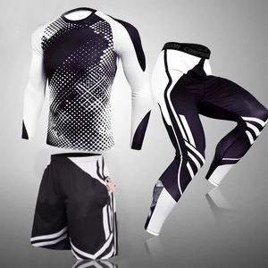 Chándales para hombres 3 piezas Conjuntos de compresión para hombres Correr Camisas de manga larga de secado rápido Gimnasio Leggings Hombres Pantalones Fitness Baloncesto Entrenamiento Traje deportivo 230825