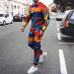 Survêtements pour hommes impression 3D costume de sport décontracté hommes automne sweat et pantalon de jogging combinaison unisexe rue ensemble de vêtements