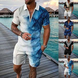 Tracksuits voor heren 3d Suite korte mouw Shorts Beach Tropical Hawaiians Body Sports Tuxedo Boys Mens Outfit met stropdas voor