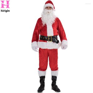 Survêtements pour hommes 5pcs costume de Noël Noël Père Noël Costume Adulte Tenues Fantaisie Plus Robe Taille S-3XL