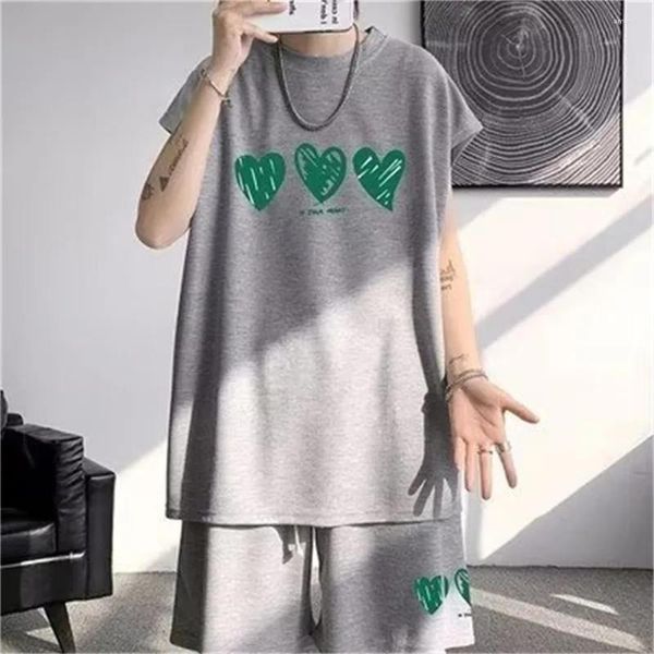 Survêtements pour hommes 5XL Running Jogging Sports Set Korean Street Fashion T-shirt Shorts 2 Pièce Vintage Top Designer Hommes Vêtements