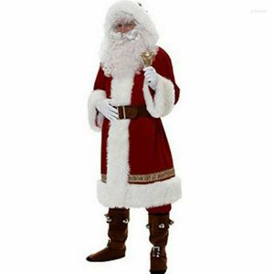 Costumes pour hommes 8pcs Hommes Noël Santa Claus Costume Costume Cosplay Vêtements Fantaisie À Manches Longues Pour Adultes Casa De Papel Disfraz