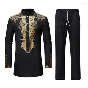 Tracksuits voor heren African Men Suits print topbroek set 2 -delige outfit 2022 man kleding mode dashiki shirt met sets shirts broekslui's