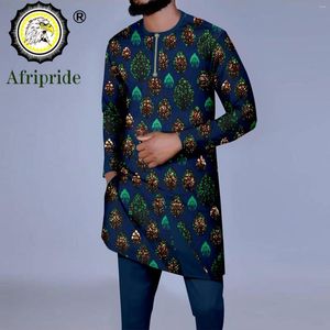 Survêtements pour hommes Vêtements imprimés africains pour hommes Chemises et pantalons brodés à la chaîne à manches longues Ensemble 2 pièces Plus Size Casual Outfits A2316047