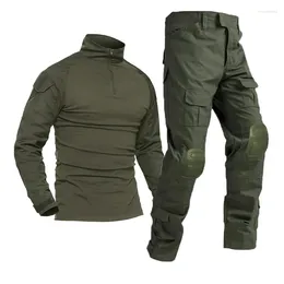 Survêtements pour hommes Airsoft Paintball Vêtements de travail Militaire Tir Uniforme Tactique Combat Camouflage Chemises Cargo Genouillères Pantalon Armée