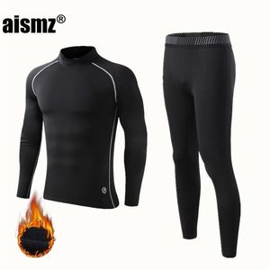 Chándales de hombre Aismz Ropa interior térmica de invierno Niño Hombres Cálido Primera capa Hombre Deporte Rashgard Fleece Compresión Segunda piel Calzoncillos largos 220926