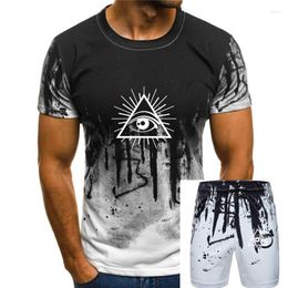 Heren tracksuits die allemaal oog gedrukte heren t -shirt illuminati cultus te zien Cross tee swag tumblr heup top