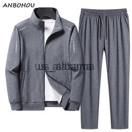 Heren Trainingspakken ANBOHOU Mannen Set Oversized Mode Nieuwe Pak Sweat shirt Joggingbroek Heren Set Mannelijke Trainingspak Jas 6XL 7XL 8XL Mannen Kleding x0907