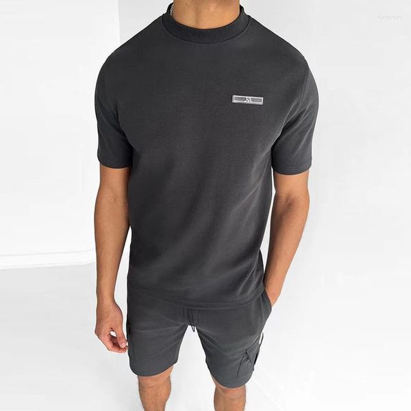 Survêtements pour hommes et t-shirt de haute qualité costume sport décontracté multi-poches ensemble mode rue couleur unie short cargo tenues survêtement