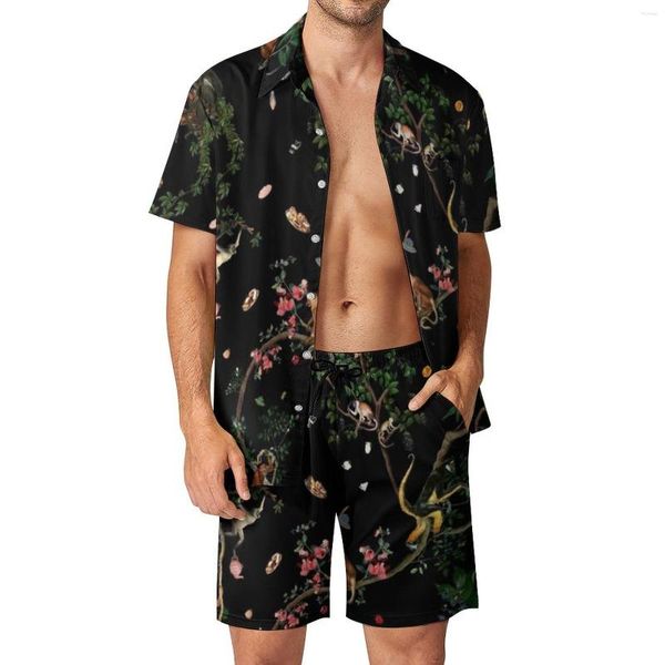 Chándales para hombres Conjuntos de animales para hombres Pantalones cortos casuales Conjunto de camisa de playa hawaiana de verano Diseño de manga corta Traje de talla grande Regalo de cumpleaños