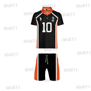 Survêtements pour hommes Anime Haikyuu Cosplay Come Karasuno High School Volleyball Club T-shirt et Short Outfit Sportswear Maillots Uniforme T230321