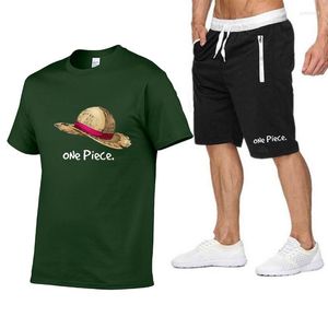 Survêtements pour hommes Anime T-shirt 2023 One Piece Stijl Heet Verkoop Korte Mouw Katoen Streetwear Hip Hop Sportkleding Trainingspak