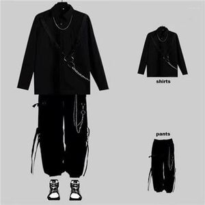 Tracksuits voor heren Arens Techwear Goth Gothic kleding shirt met lange mouwen mannelijke punk rave set streetwear hiphop hippie