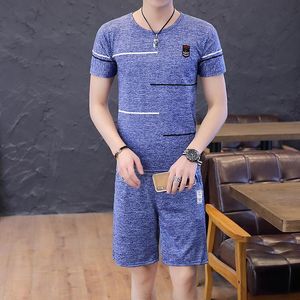 Survêtements pour hommes Arrivée T-shirt 2 PC Top Shorts Été Deux pièces à manches courtes Casual T-shirts de base Chemises cool