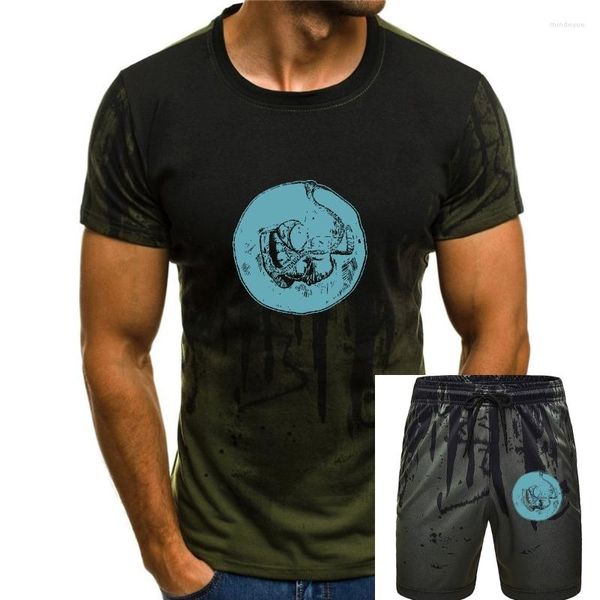 Survêtements pour hommes Astro Man Blue Marle Graphic T-shirt Hommes Polyester Coton Doux Toucher Sérigraphié À La Main Tentacule Imprimé T-shirts