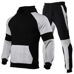 Heren trainingspakken herfst en winter casual multi-splits off-the-shoulder hoodie sportpak